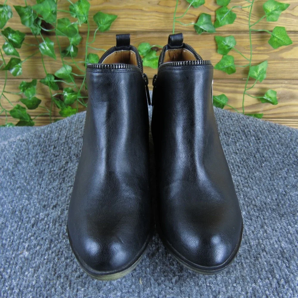 Bongo Colette Womens Black Ankle Booties Synthetic Side Zipper Casual Shoes‎ 7 M